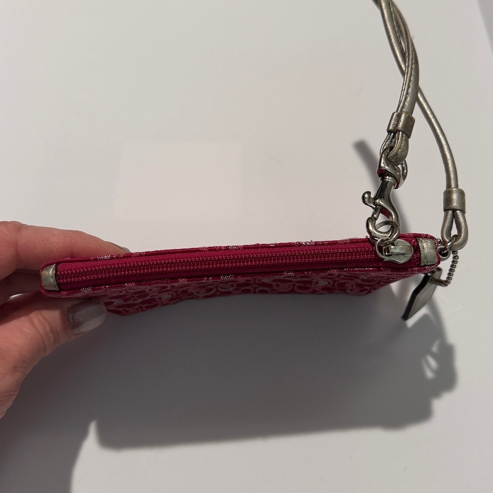 Coach Fuchsia Signature Wristlet - Picture 4 of 11